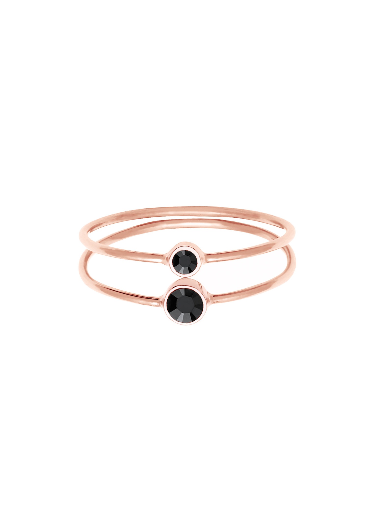Elli Femmes Set Filigrane avec Cristaux Noir en Argent Sterling 925