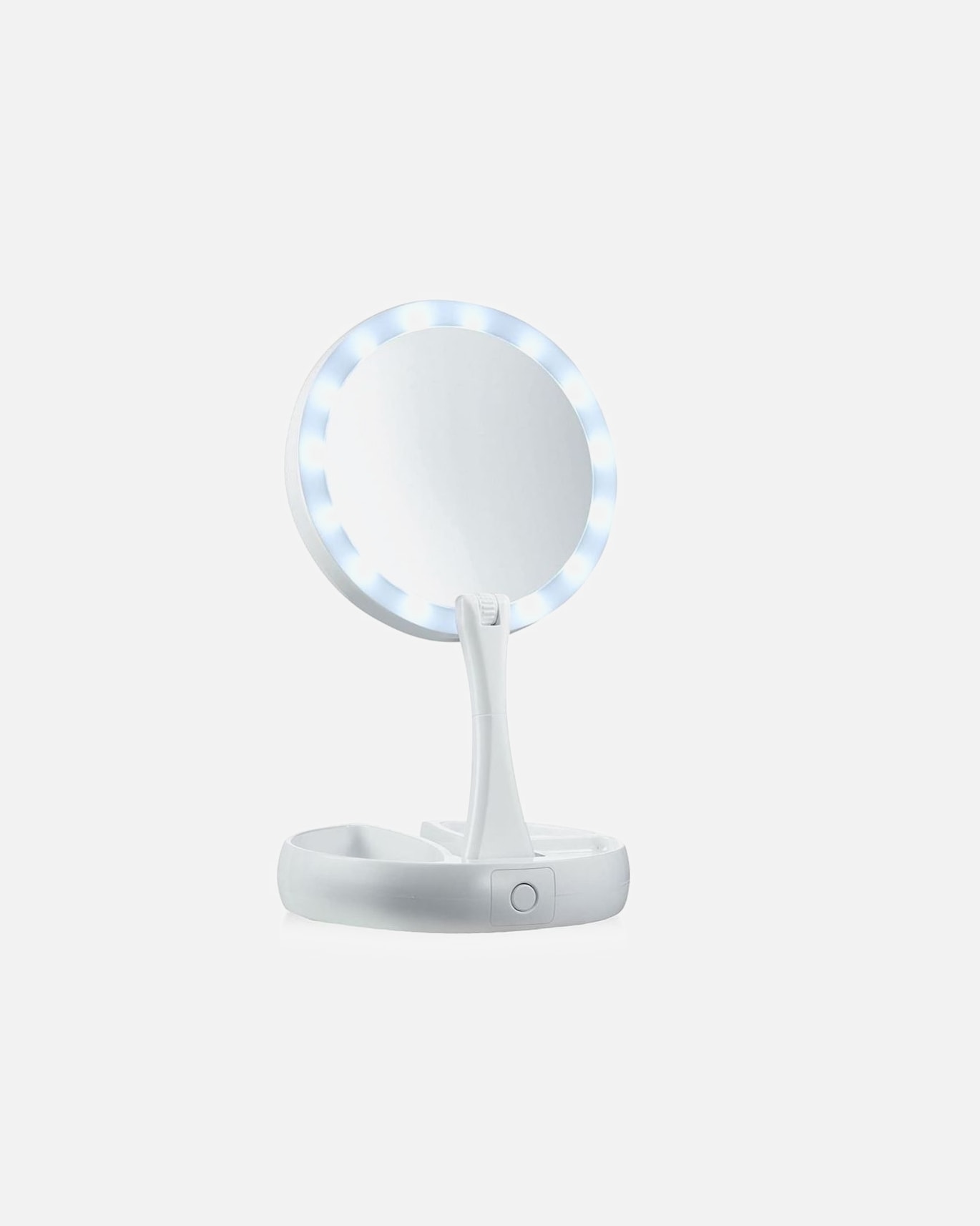 UNIQ Miroir de maquillage pliable avec lumière LED et grossissement 10x