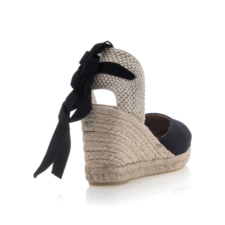 Zwarte espadrilles voor dames met touwzolen