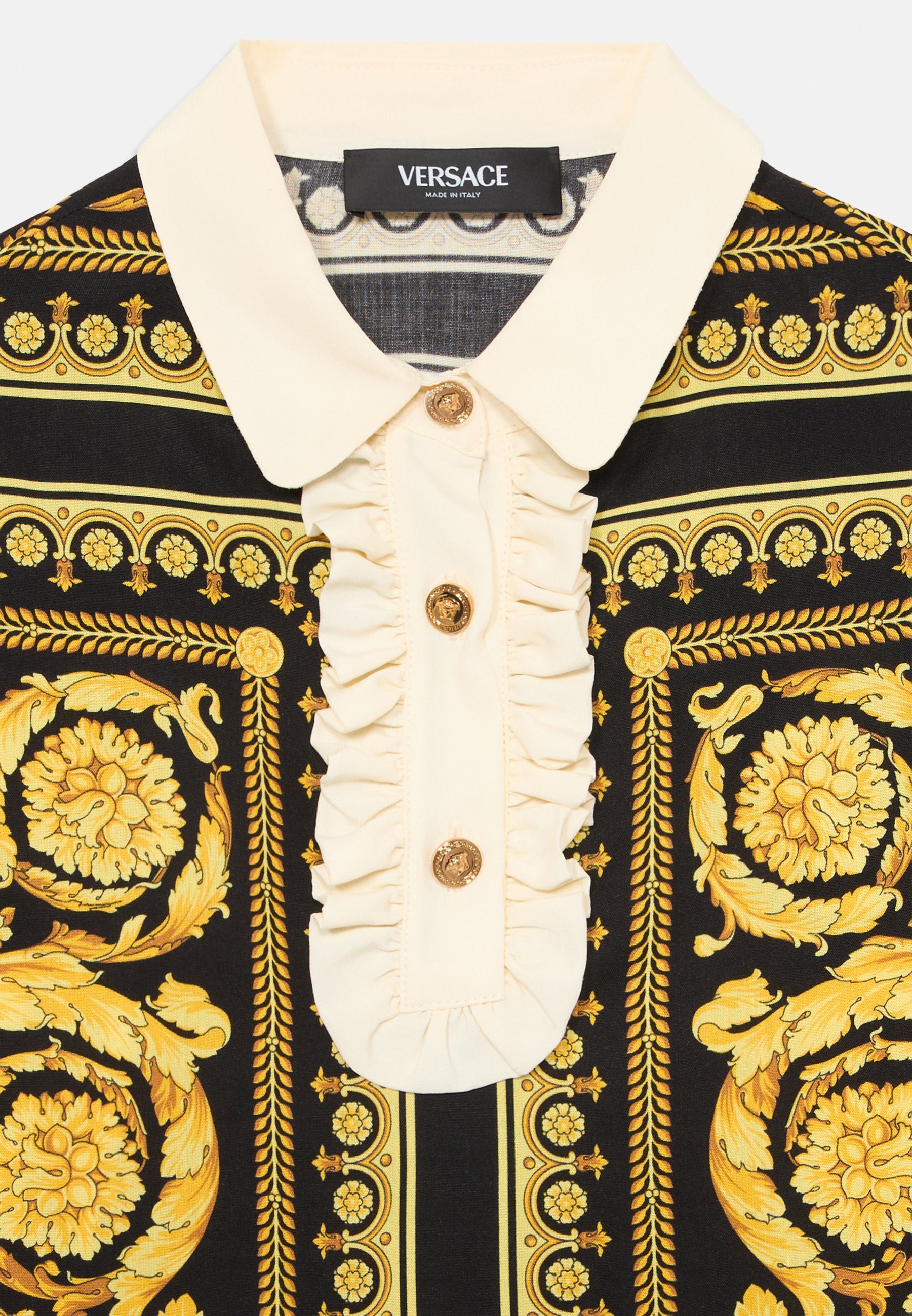 Robe Versace Giavanese Baroque Kids - Robe chemise - Noir/Or/Blanc