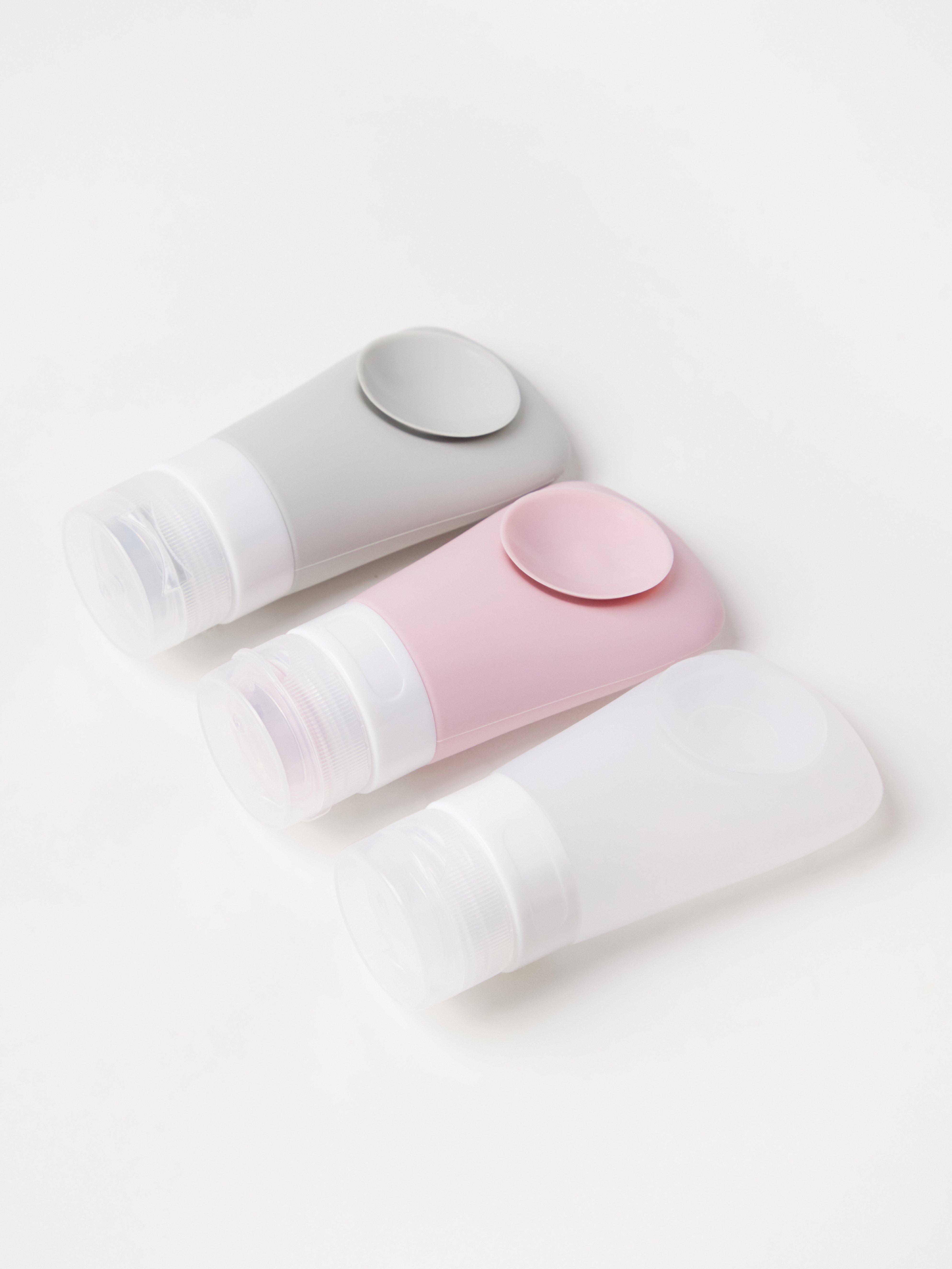 Kit de viaje de 3 botellas de silicona