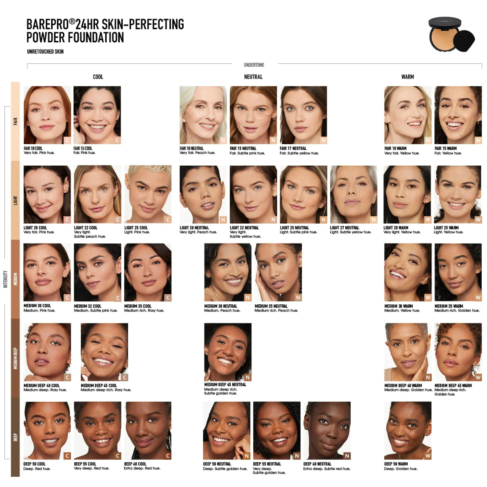 Viso BAREPRO 24HR Skin-Perfecting Powder Foundation - Fondotinta compatto, Fondotinta in polvere