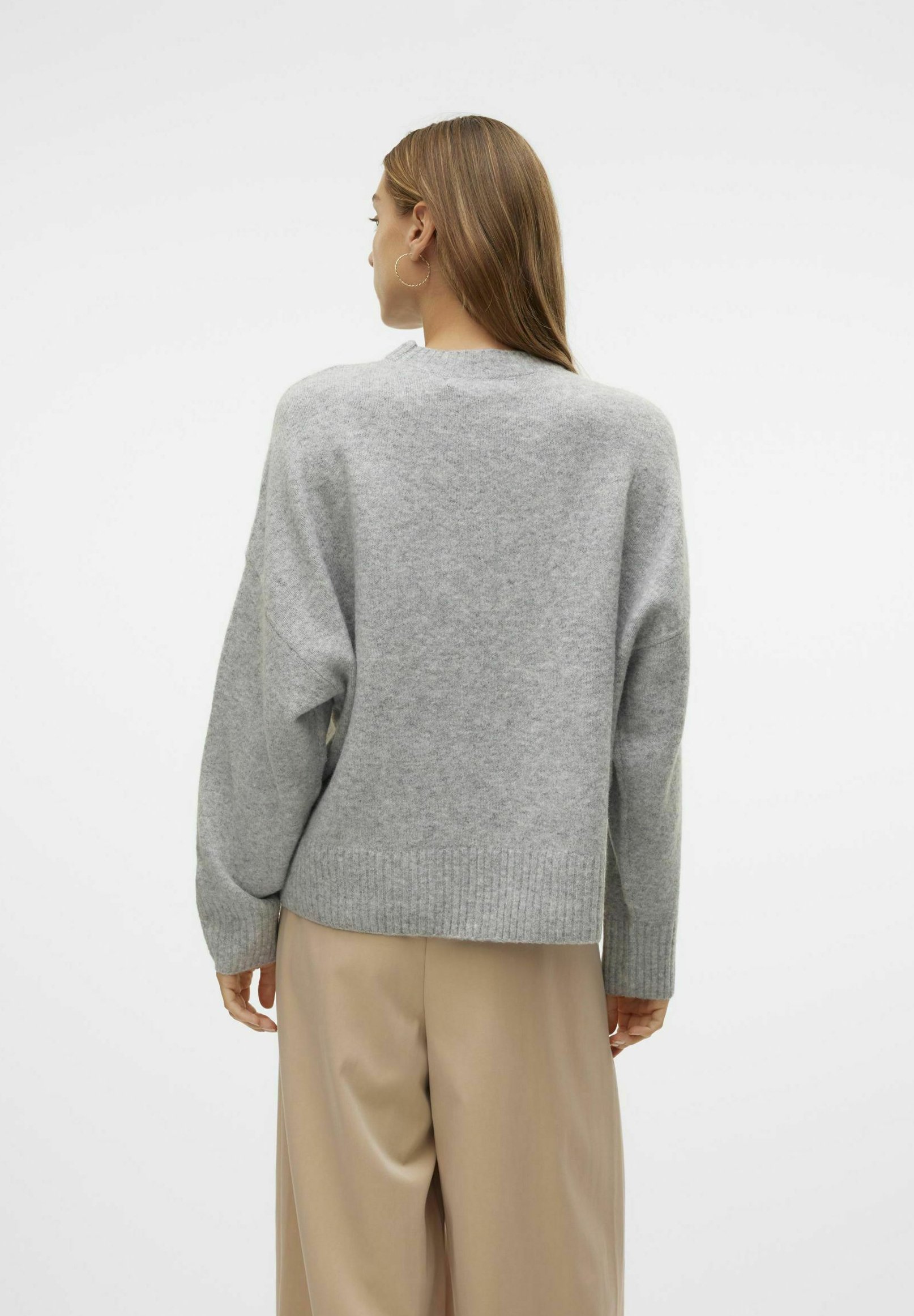 Vero Moda VMBOOM Col rond - Pull - gris clair chiné