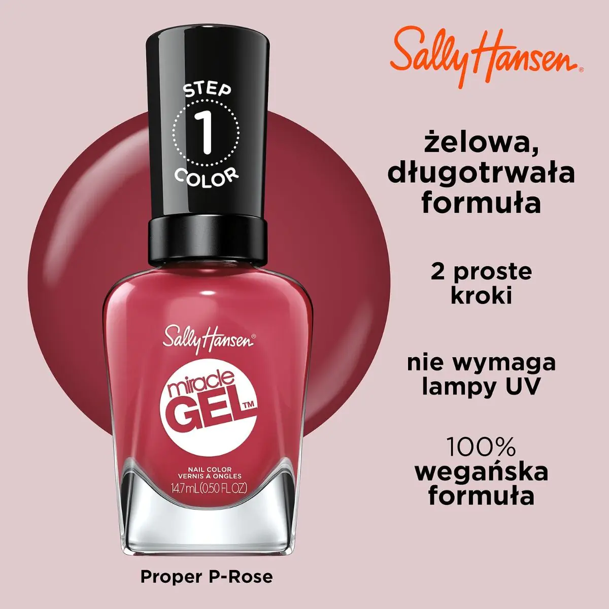 Sally Hansen Miracle Gel Lakier do paznokci, 256