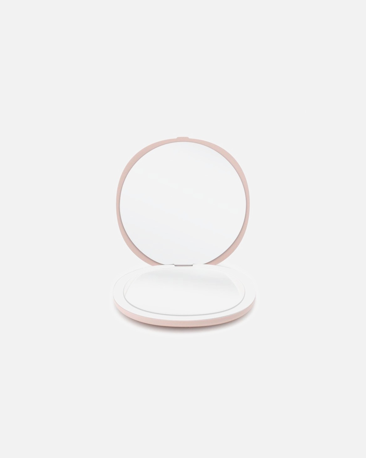 Oglindă cosmetică compactă UNIQ, cu două fețe, pentru călătorii, cu iluminare LED – roz