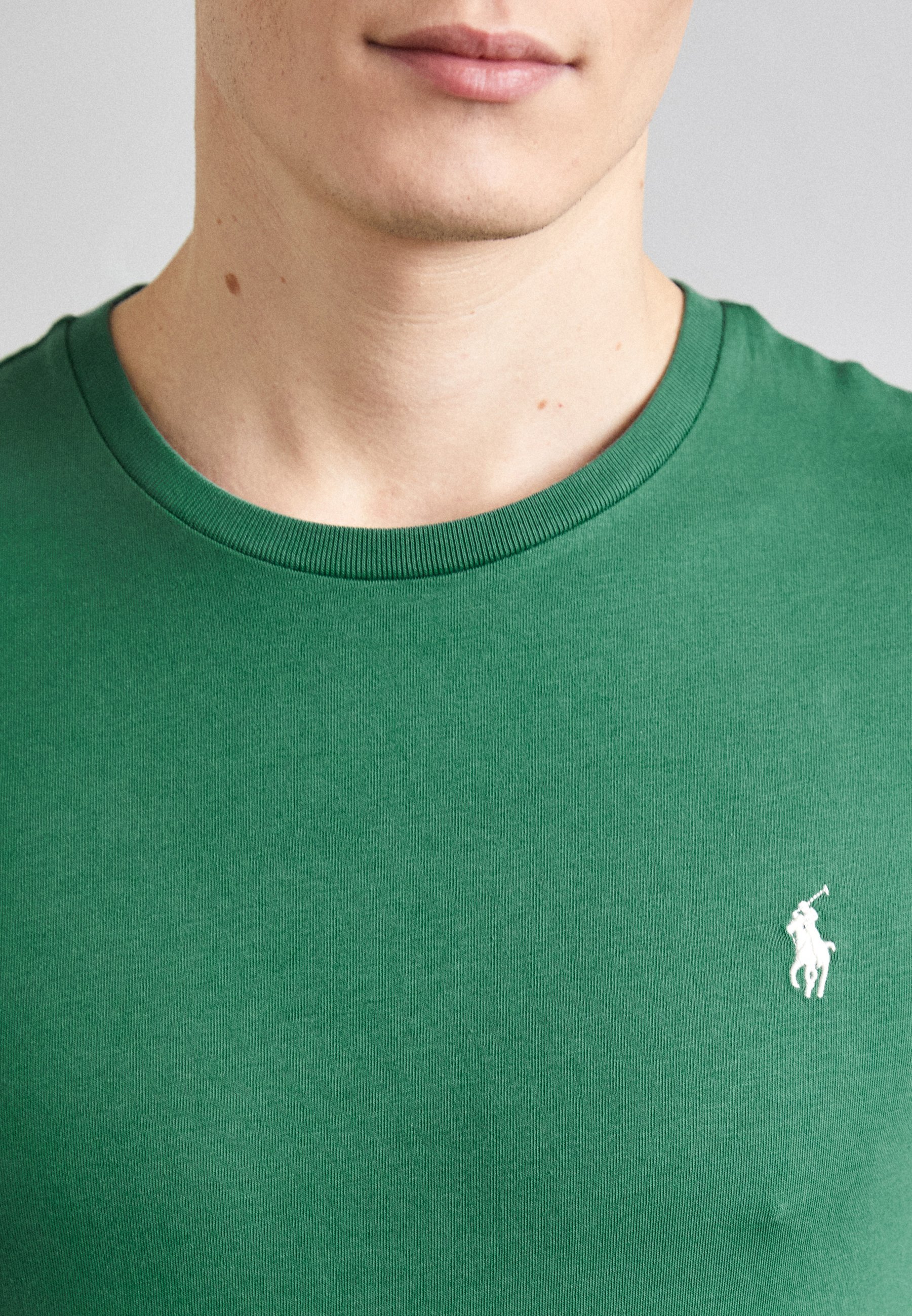 Polo Ralph Lauren T-shirt col rond coupe slim en jersey personnalisé - T-shirt basique - vert antique
