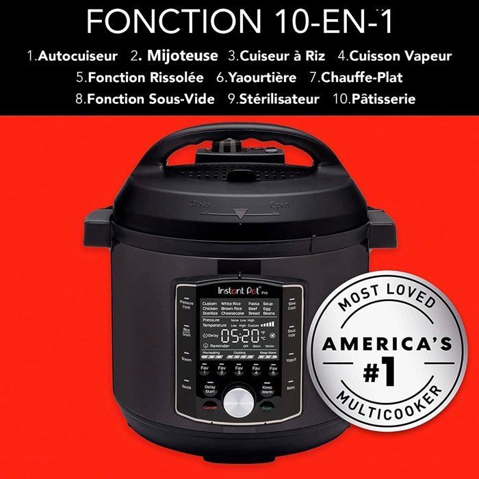 Instant Pot Pro 10-in-1 Multifunctional Electric Cooker - 1200W - Black - 5.7L