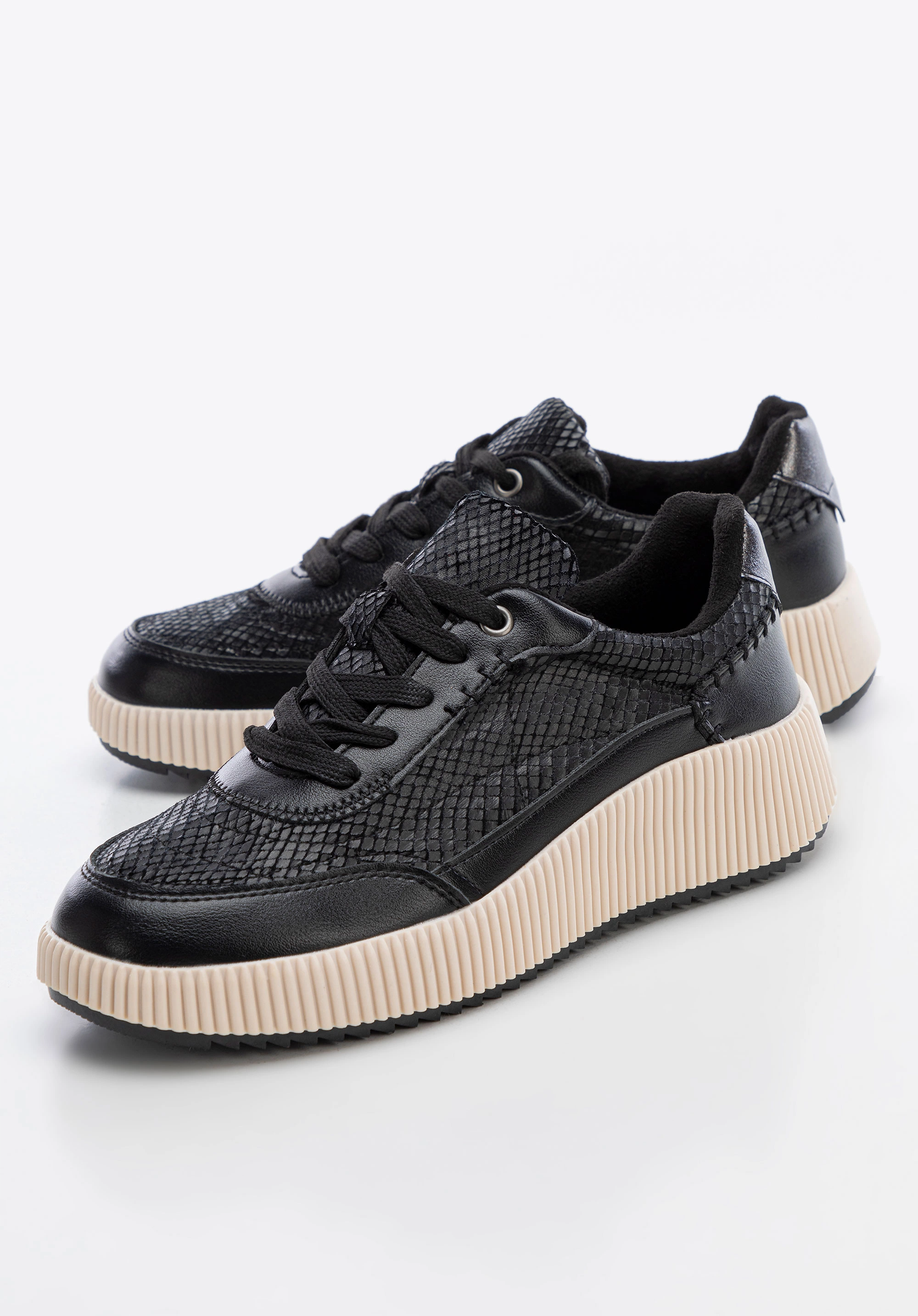 Damskie sneakersy z ekoskóry czarne