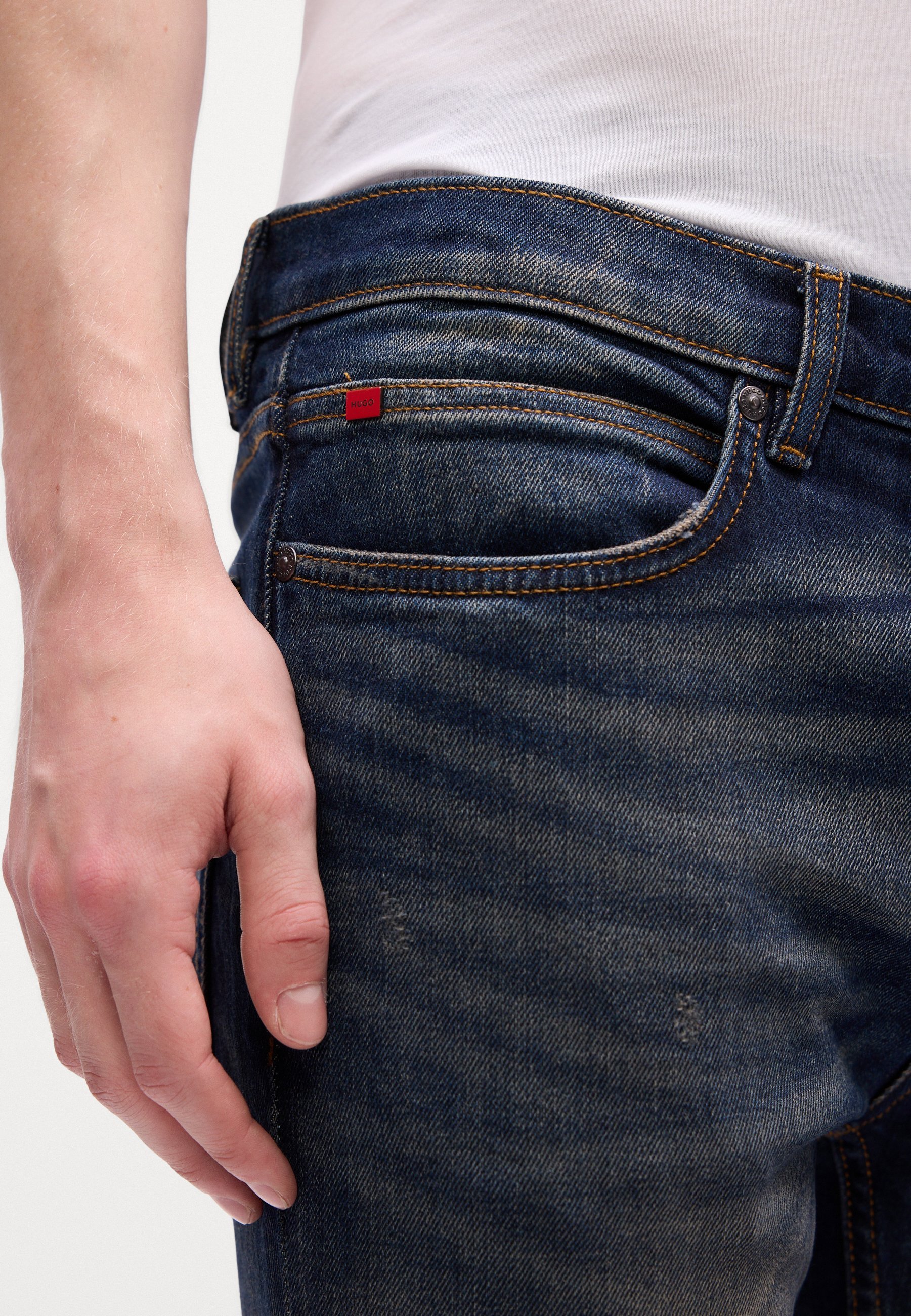 HUGO Slim fit jeans - mediumblauw