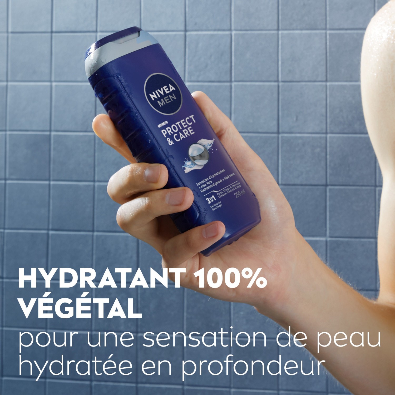 NIVEA Gel douche homme 3en1 visage corps&cheveux Aleo Vera