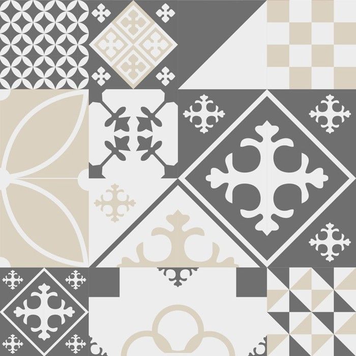 Panel antisalpicaduras adhesivo de aluminio con efecto de baldosa de cemento gris - 70x90 cm - 99DECO