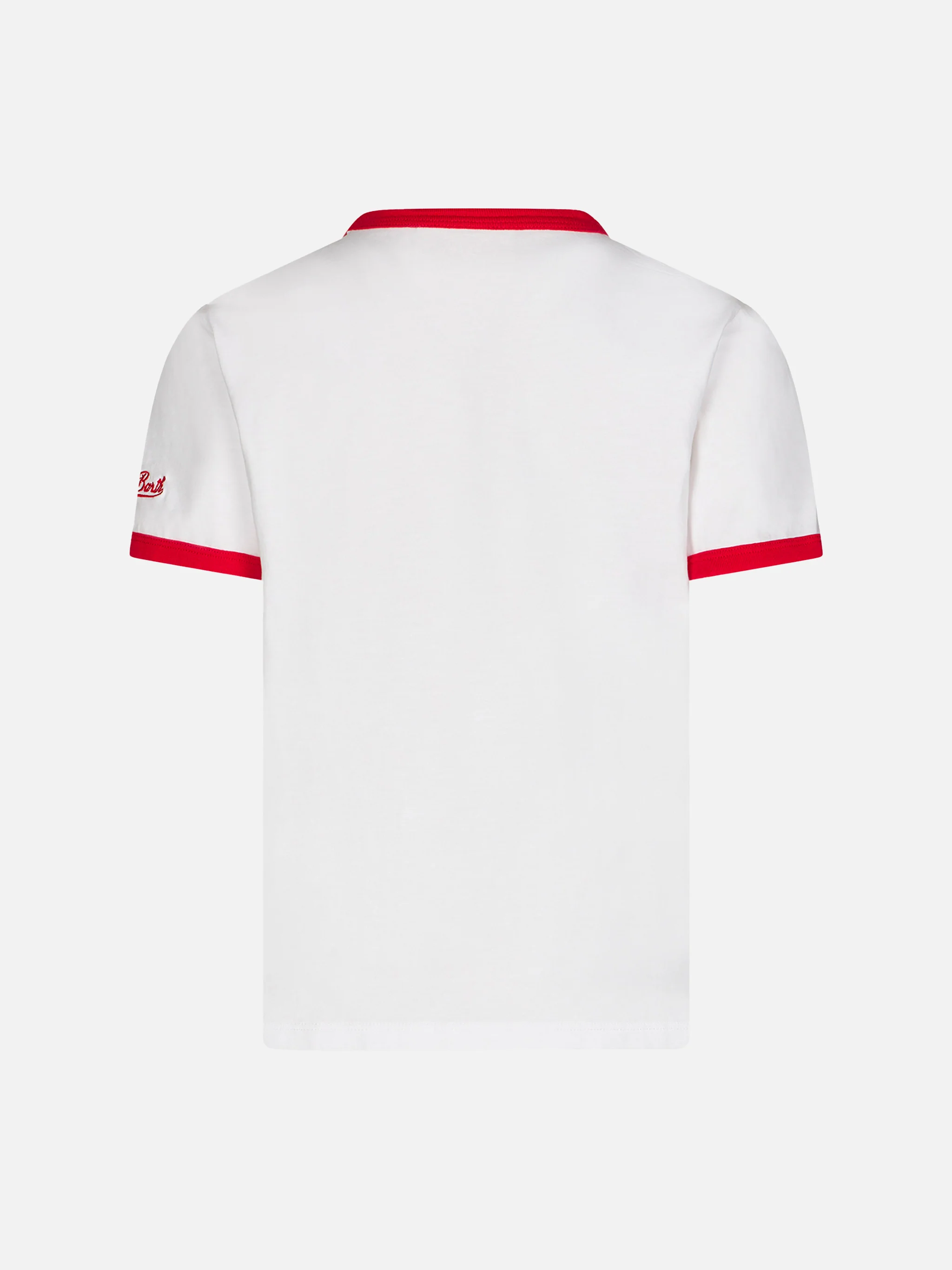 T-shirt da bambino in cotone bianco con stampa frontale Iron Man | EDI