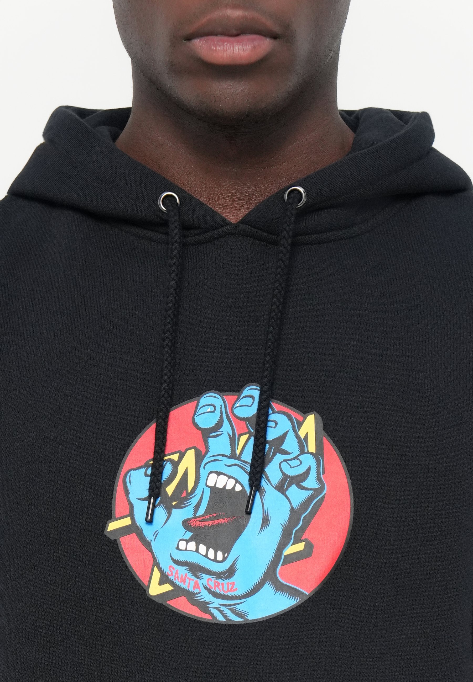 Santa Cruz HAND DOT FRONT HOOD UNISEX - Sweatshirt - zwart