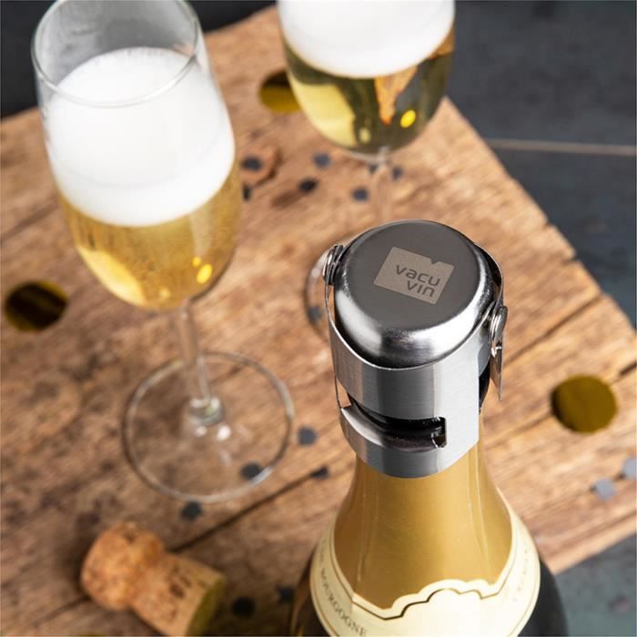 Tappo per champagne in acciaio spazzolato VACU VIN