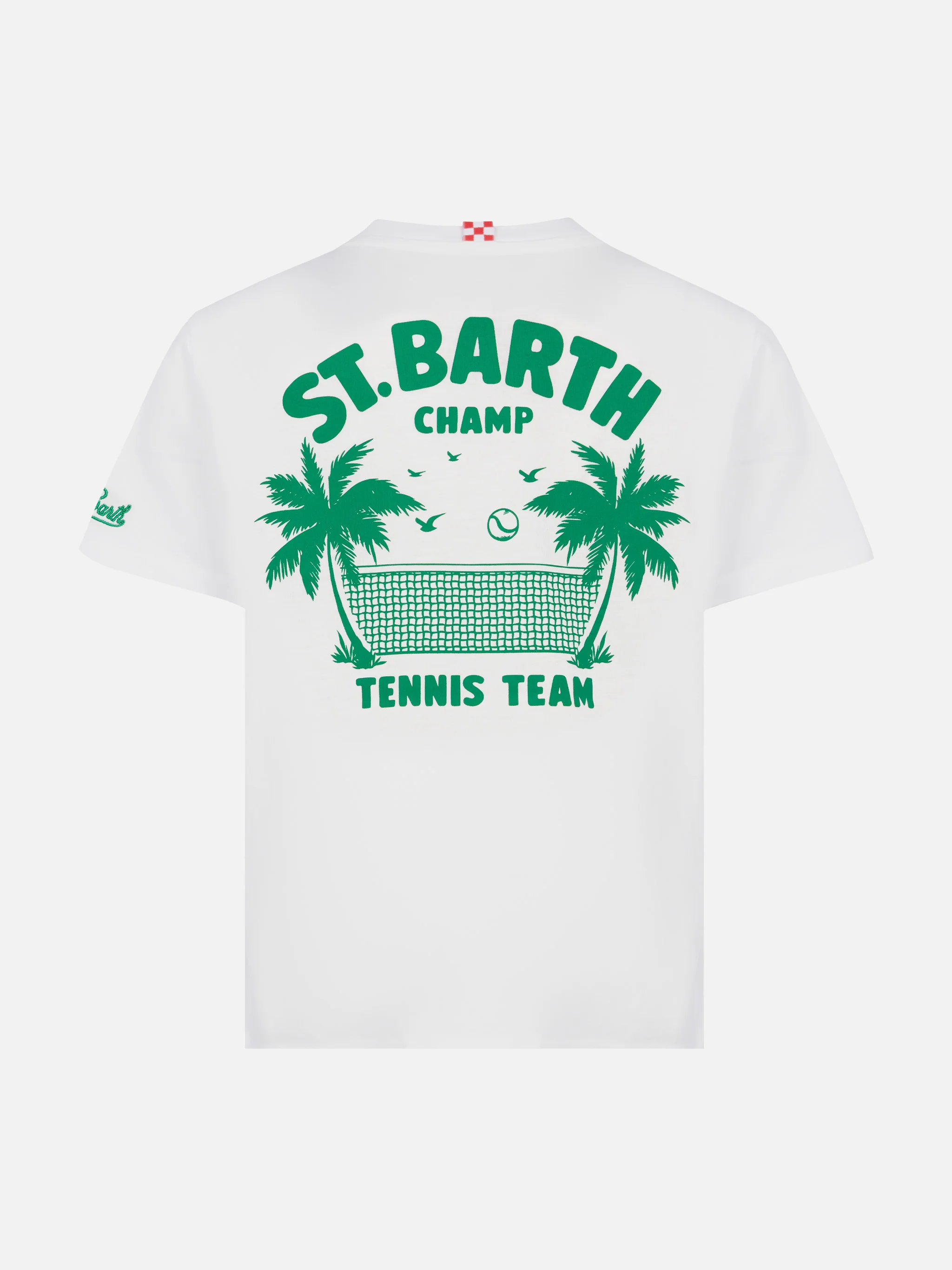 Katoenen T-shirt met opdruk van het tennisteam van Saint Barth.