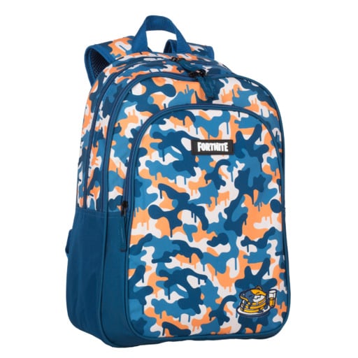  Fortnite-Rucksack mit Tarnmuster, zwei Fächern und Autobefestigung
