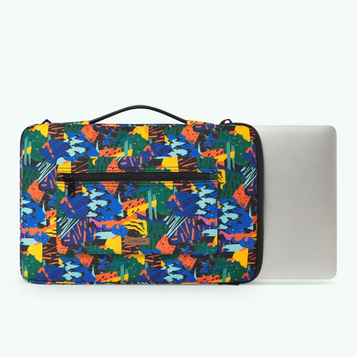 Cabaia Boulogne laptophoes, blauwe laptophoes voor 15/16 inch laptops