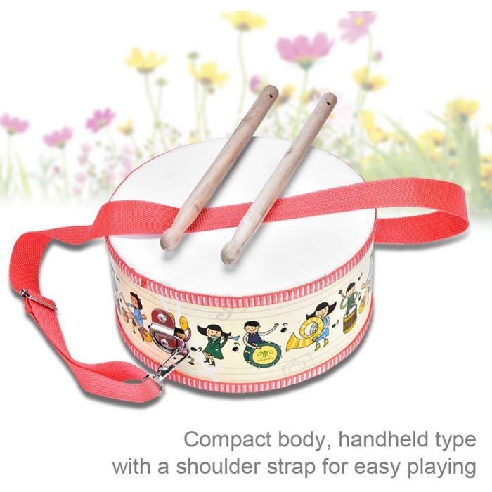 Instrumento de percusión - GIGICIAL - Tambor infantil - Madera - Compacto - Correa de transporte