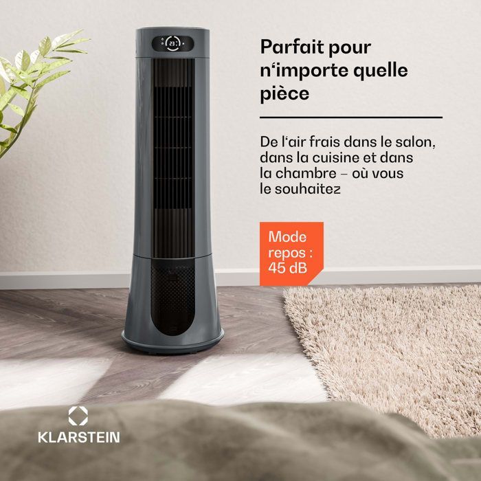 Ventilador enfriador de aire - Klarstein Frost - 200 m³/h - 7 L - 20 m² - 4 modos - 3 niveles de potencia - Control remoto