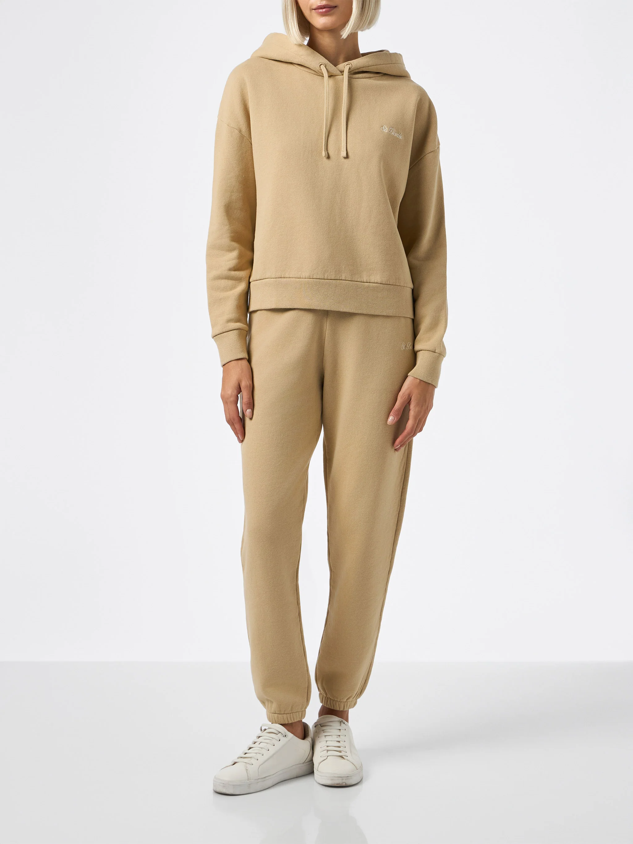 Dameshoodie Mindy van beige katoen