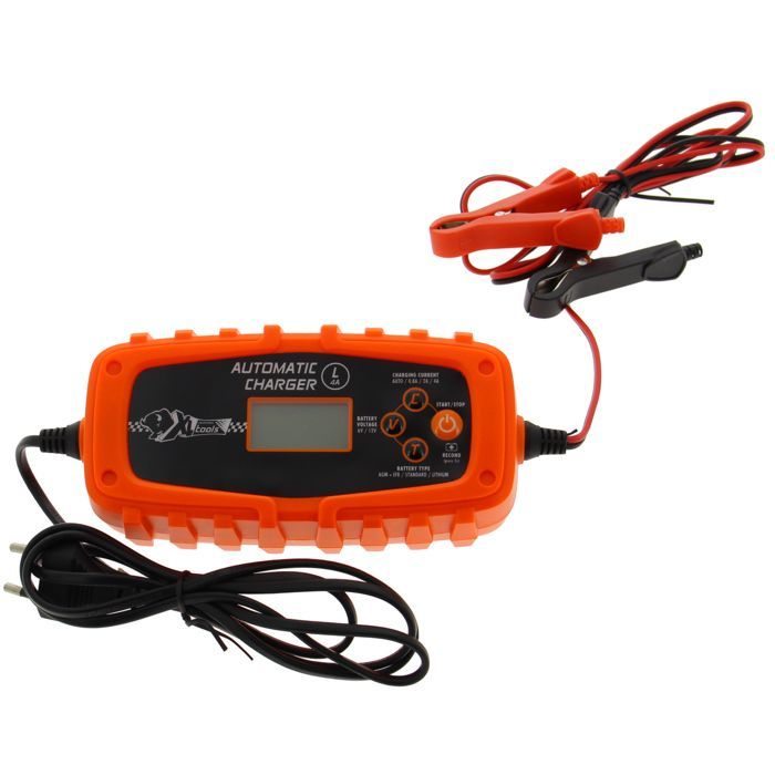 Automatisches Batterieladegerät 6V/12V - 4A - XL PERFORM TOOLS - Erhaltungsladefunktion - für 3- und 75-Ah-Batterien