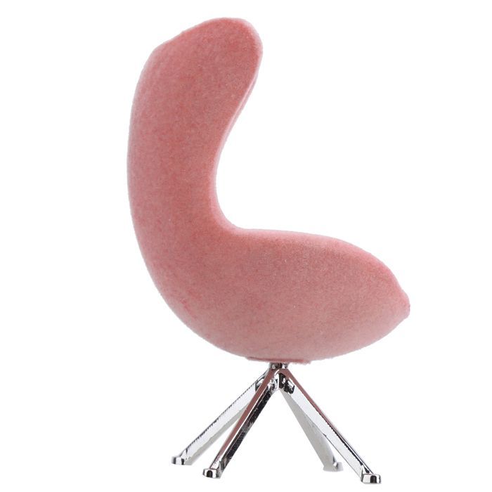 SALALIS Dollhouse Chair Miniature Chair Mini Sofa Flocked Furniture Model Decor 1:12 Play House Accessory Pink