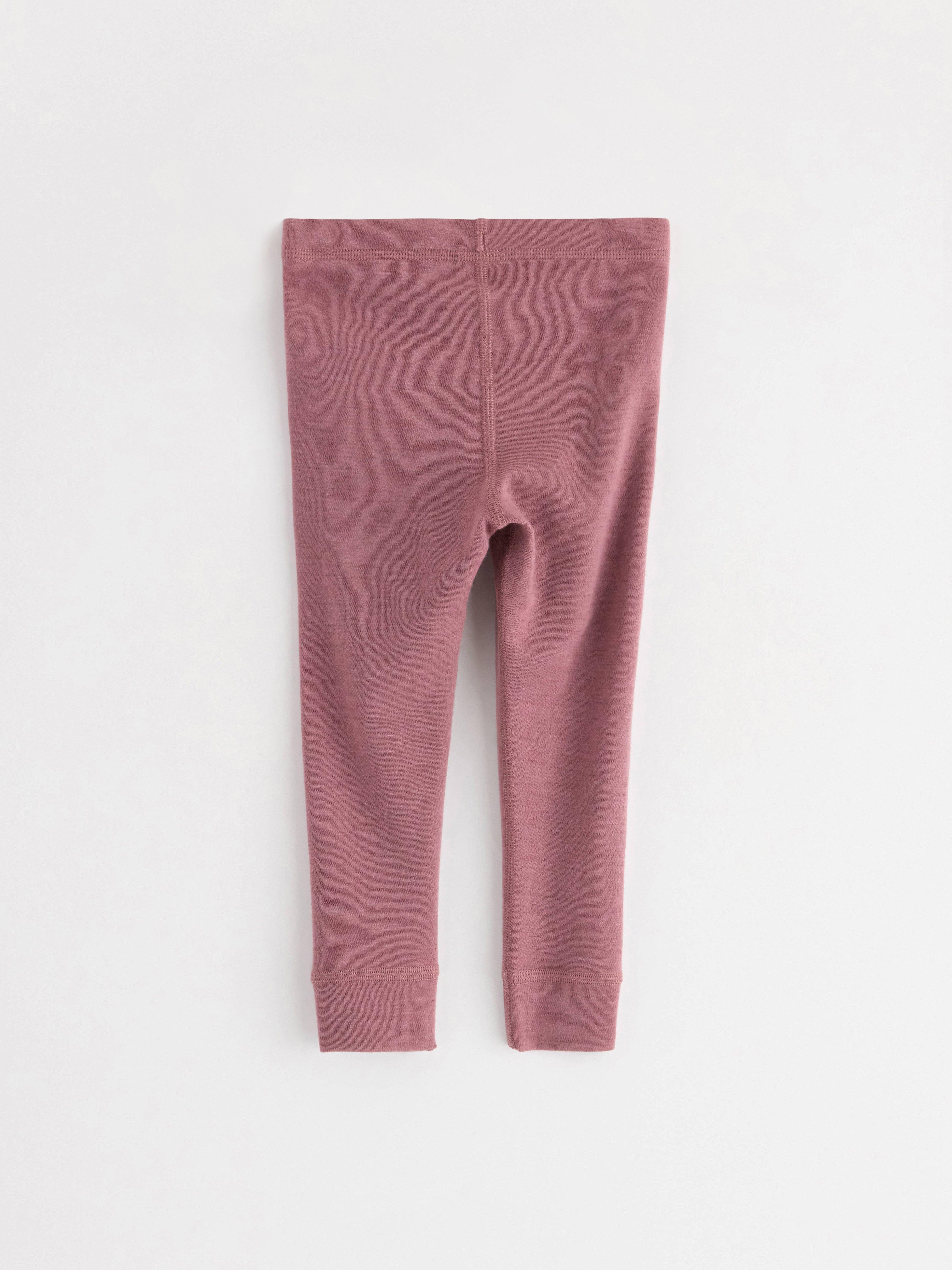 Leggings i merinoull Dusty Pink