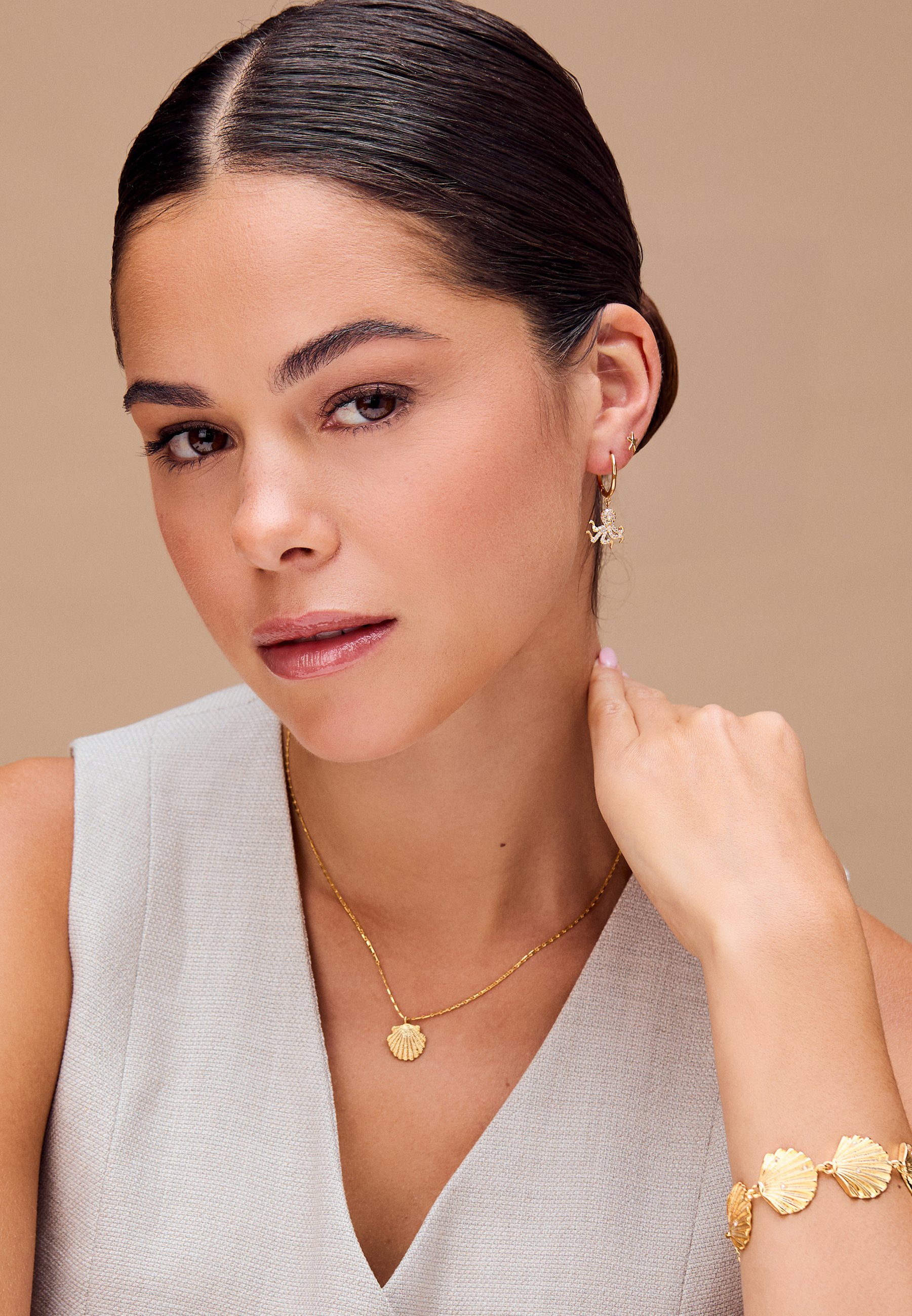 Collier Orelia à breloque coquillage - Collier - couleur or