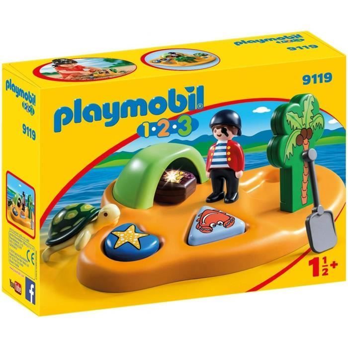 Muñeca bebé - Playmobil - XPKW3 9119 - Isla pirata - Clasificador de formas - Cueva secreta