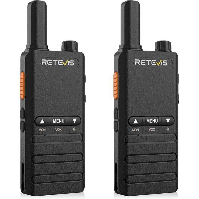 Retevis B63B Walkie Talkie, 15mm Slim and Lightweight, 1620mAh, Type C, VOX, Emergency Alarm, Walkie Talkie for Outdoor Family Use