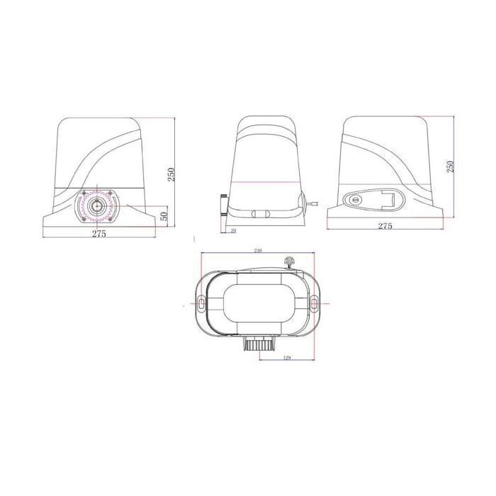 Puerta corredera y kit de motorización - Casanoov - HALTI - 3,7 m de altura (145 cm) - Aluminio - Gris antracita / Motorización RANGER C300