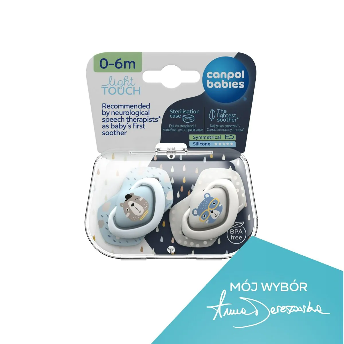 Canpol Babies Smoczki Silikonowe Bonjour Paris Symetryczne 0-6M