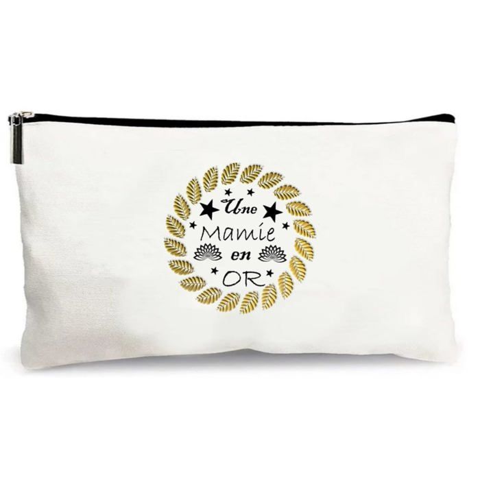 Estuche beige para lápices, una abuela maravillosa, regalo hecho a mano, gracias escuela