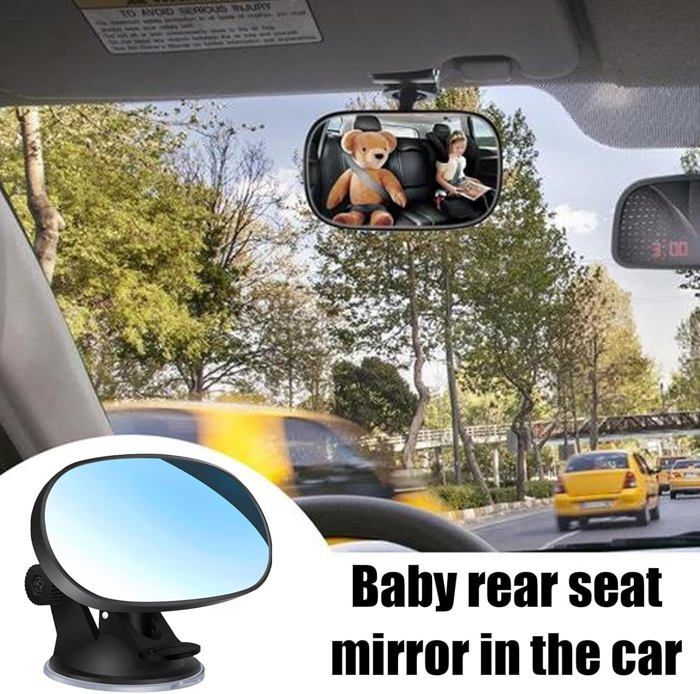 Baby Car Mirror, Baby Car Mirror, 360 Degree Rotating Clip-On Rearview Mirror for Viewing Rear Passengers