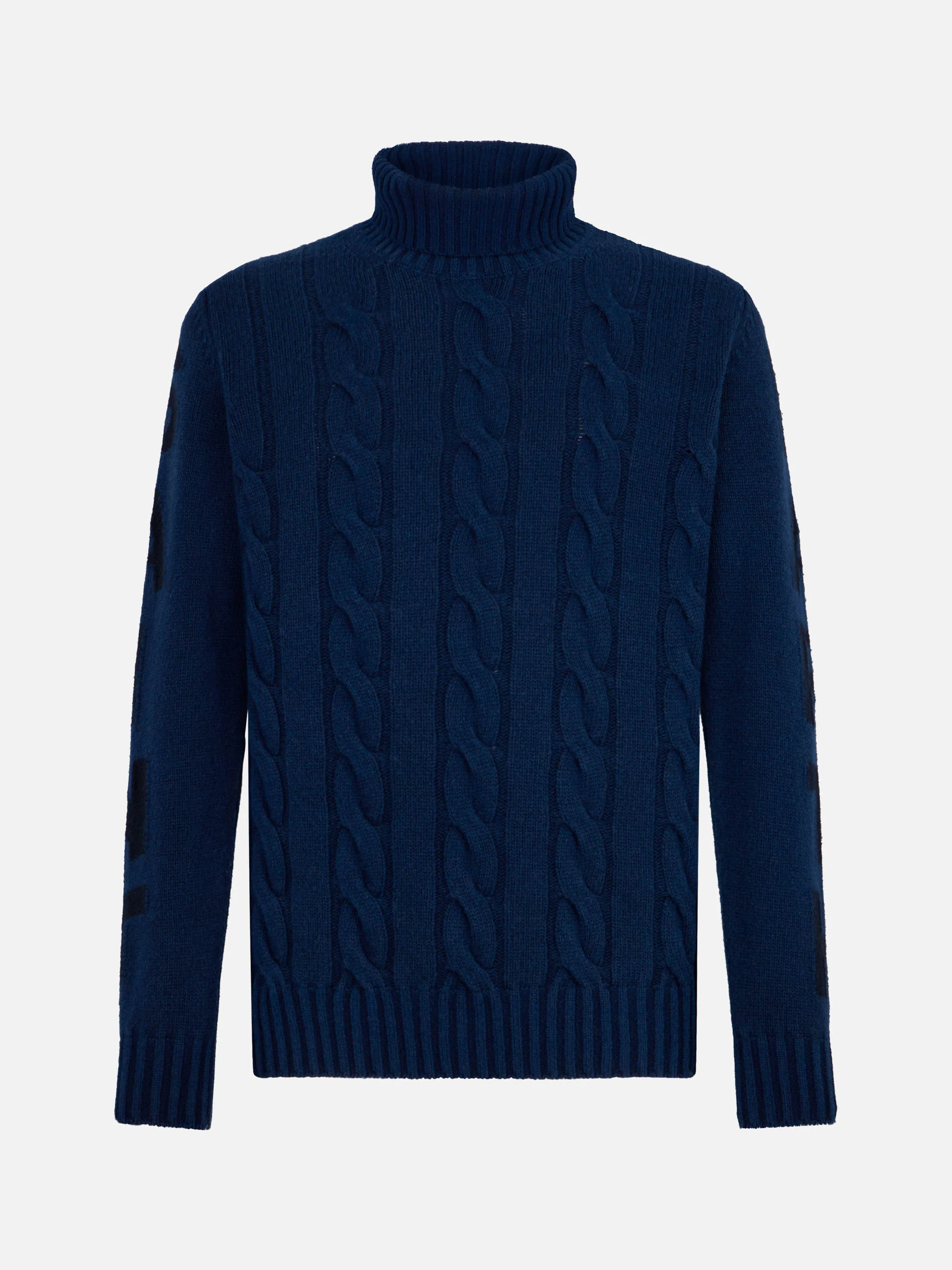 Vintage blauer, gewebter, schwerer Rollkragenpullover für Herren