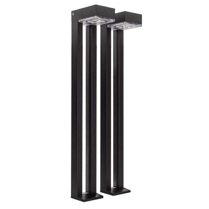 Lot de 2 bornes de jardin Eclairage LED Solaire Extérieur 100 Lm Autonomie 3 nuits IP54 ASLO