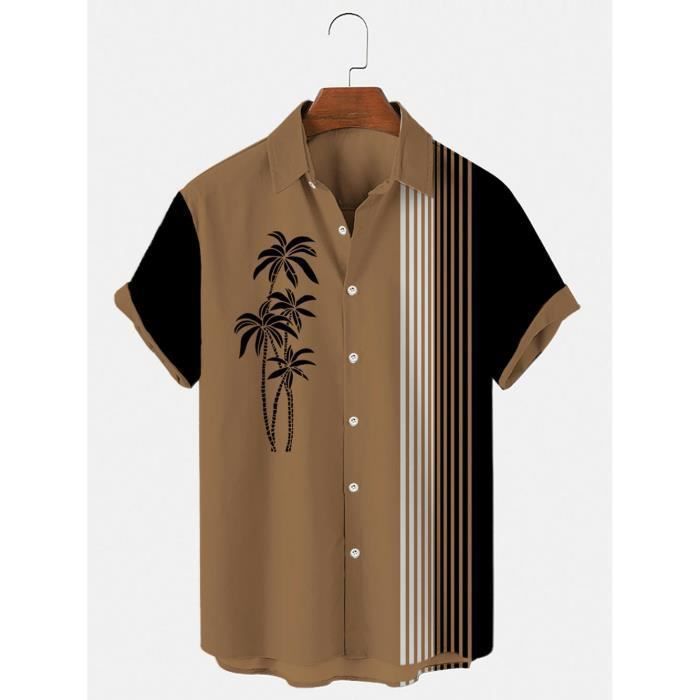 Camicia hawaiana da uomo, maniche corte, taglie forti, camicia da spiaggia, stampata, traspirante, comoda - Taglia UE - Verde