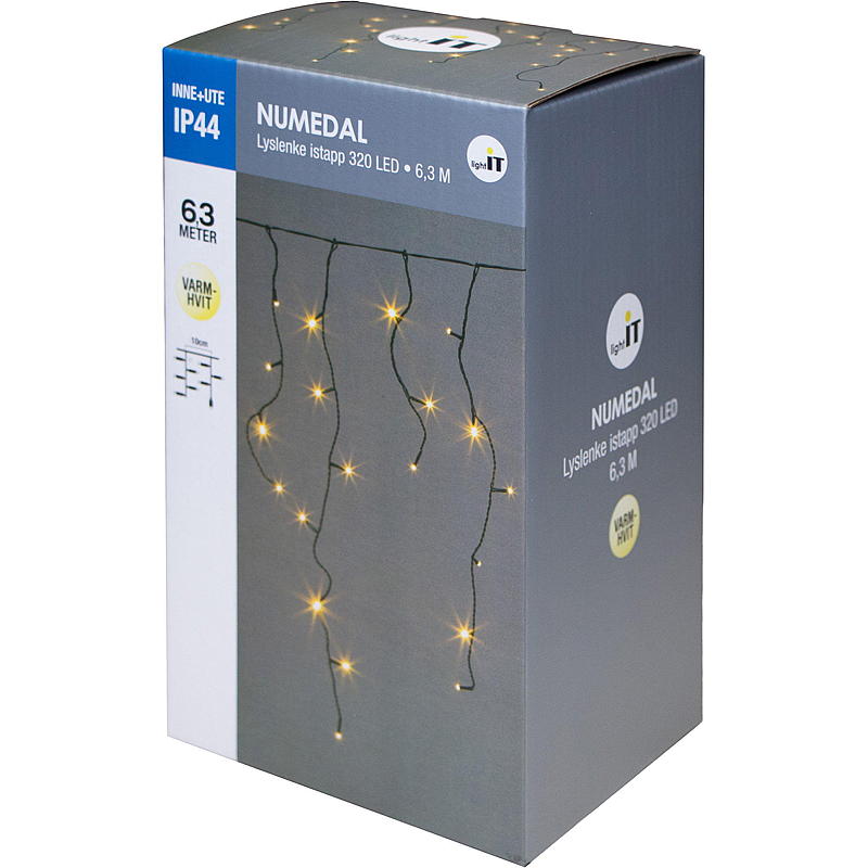Hjem Lyskæde 320 LED isterninger, varm hvid, Numedal