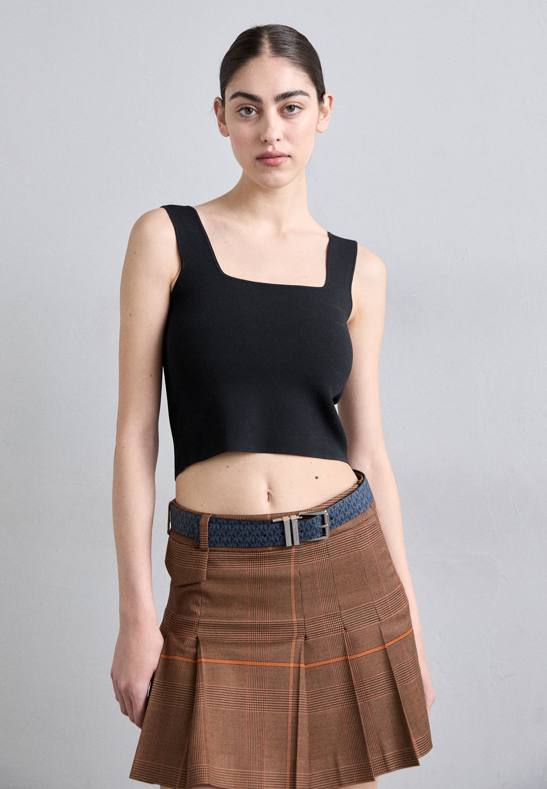 Ceinture réversible MICHAEL Michael Kors à bord plat - Chambray foncé