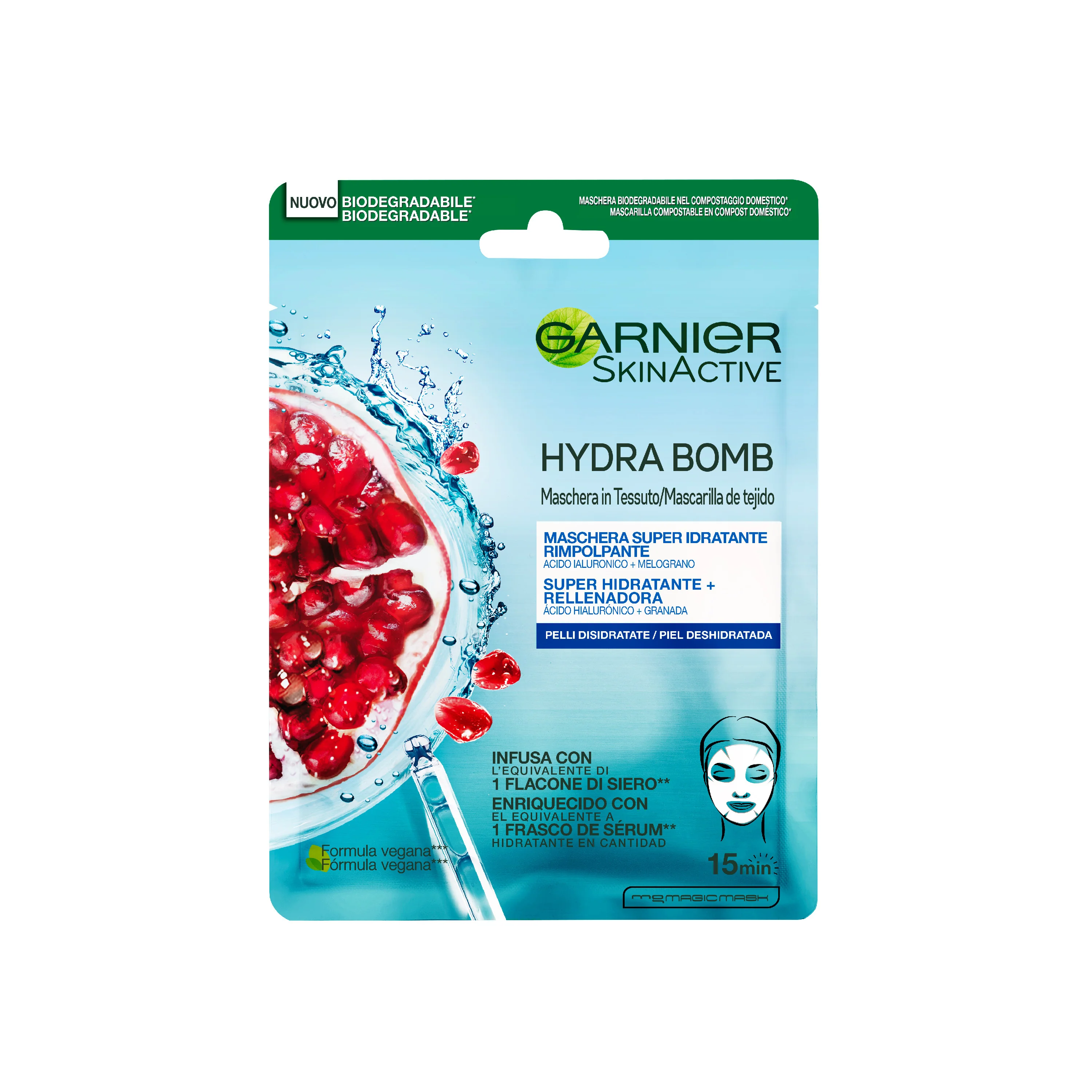 Skin Active Maschera in Tessuto Hydra Bomb Idratante Energizzante - Maschera Idratante viso
