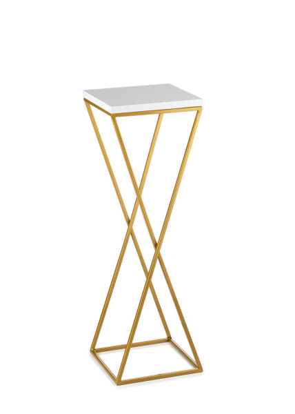Kwietnik stojący 70 cm blat biały metalowy GLAMOUR