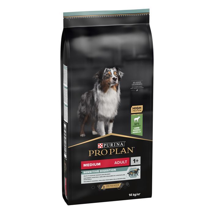 PRO PLAN Medium Adult Sensitive Digestion Rico en Cordero - 14 KG - Croquetas para perros adultos de tamaño mediano
