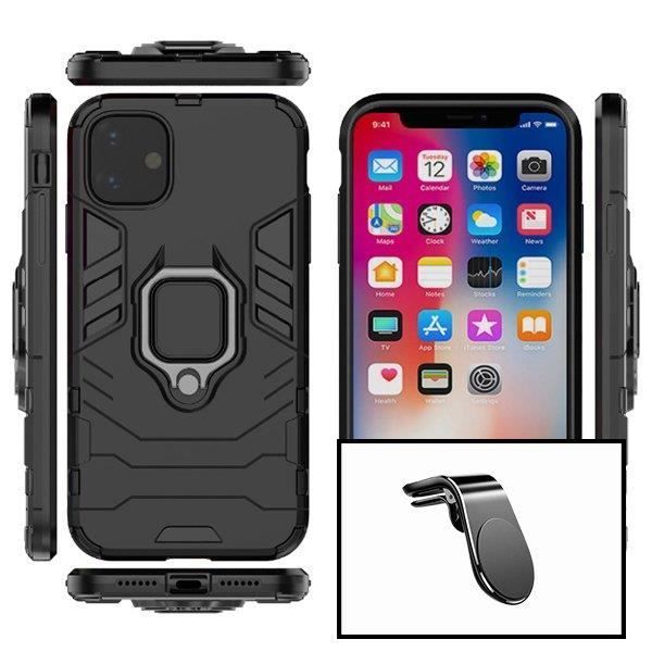 Kit Support Magnétique L Safe Driving pour Voiture + Coque 3X1 Military Defender - Xiaomi Redmi 9C NFC 7422611024085