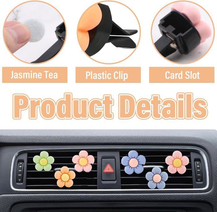 4 ambientadores para coche, ambientadores con forma, accesorios para coche, accesorios de decoración para coche para mujeres