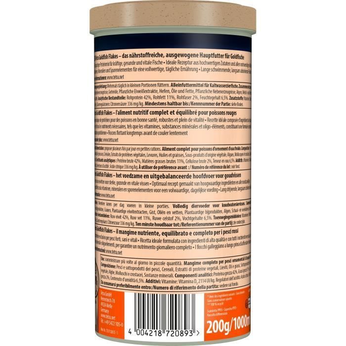 Tetra Goldfish Flakes - TETRA - Komplett flingfoder för guldfiskar - 1 L