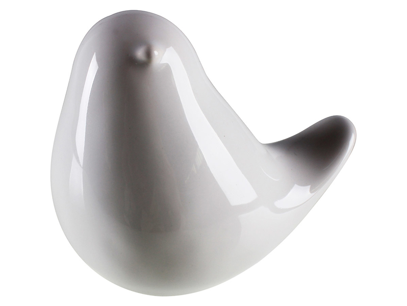Figurka ceramiczna Sparrow 8 cm biała
