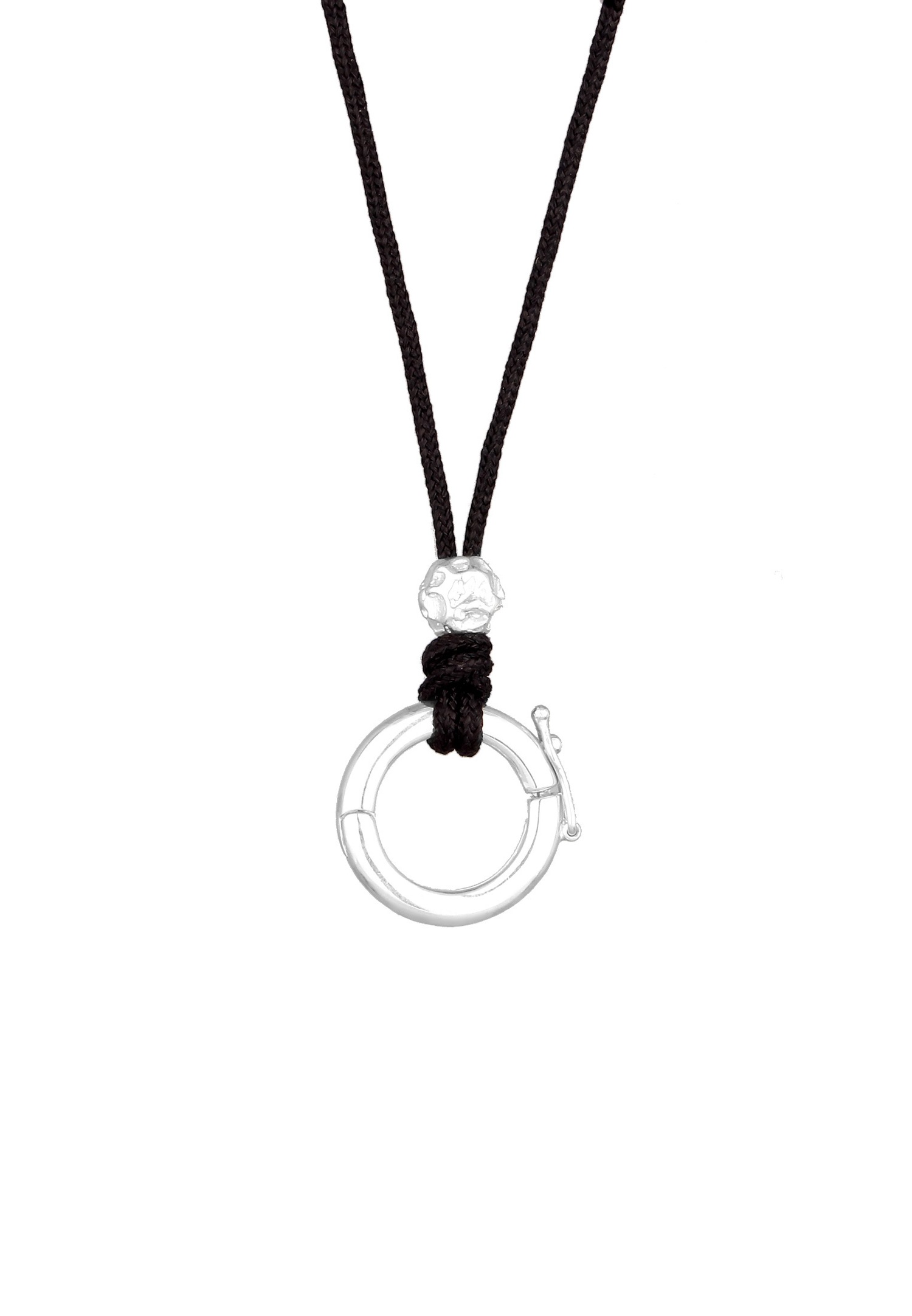 KUZZOI Kuzzoi Collier Hommes Long Pendentif Cercle Chaîne Nylon Argent 925 Festival 70 cm