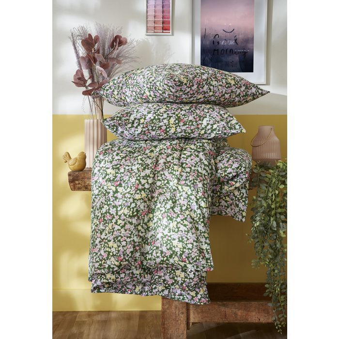 Printed duvet cover 260 x 240 cm + 2 pillowcases 60 x 60 cm - Myosotis printed cotton