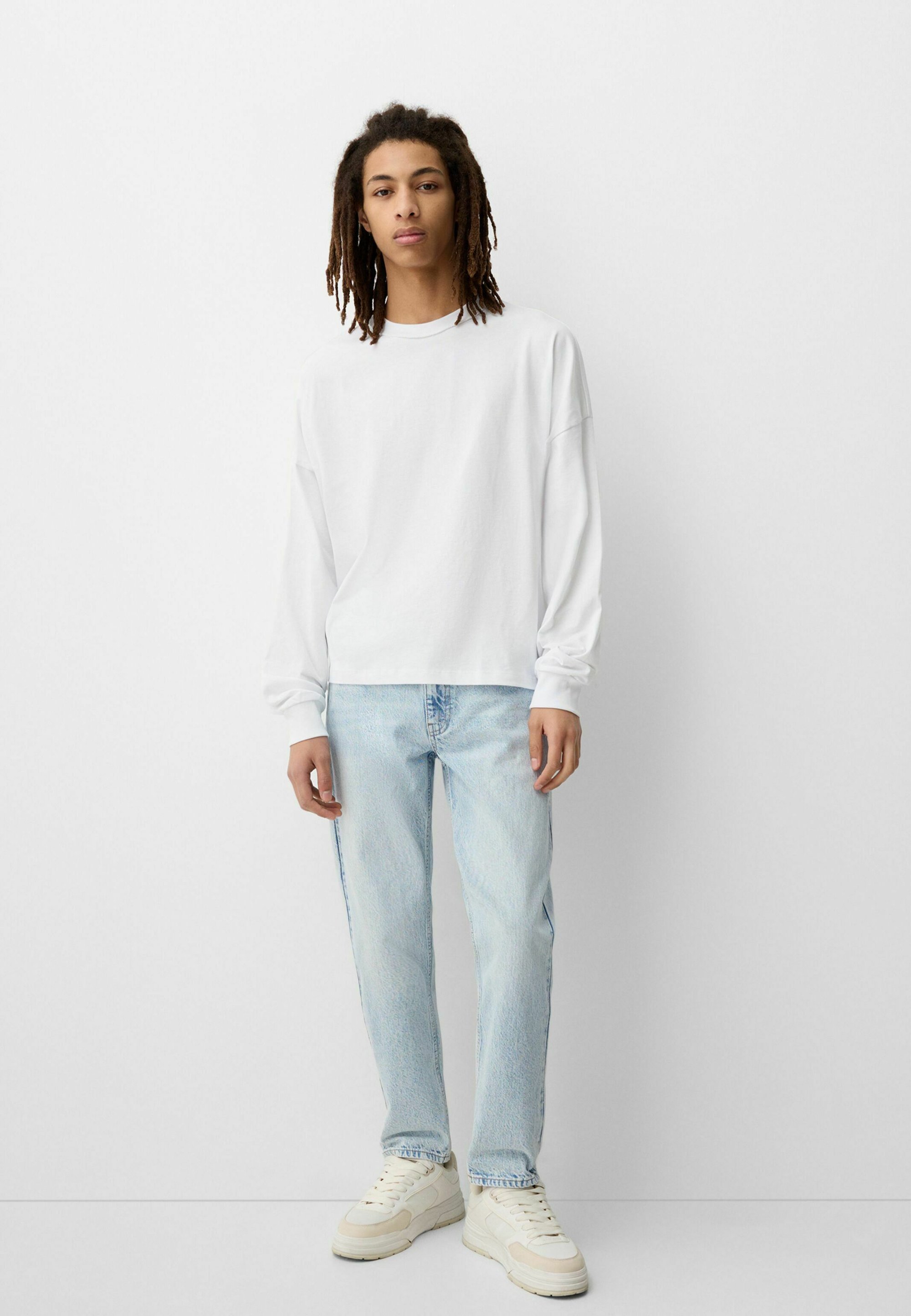 Jean Bershka coupe fuselée - bleu clair