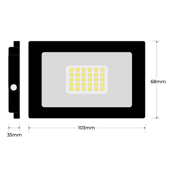 Focos LED negros de 10 W, 4500 K de alto brillo - EUROPALAMP - Paquete de 5 - Resistencia al agua IP65